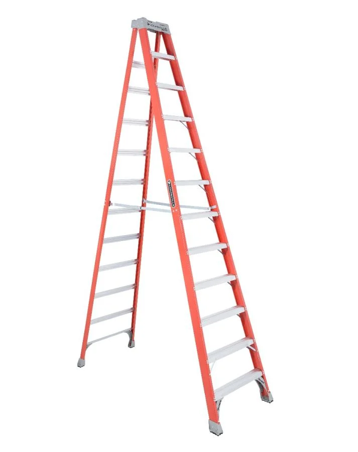 12-Foot Fiberglass Step Ladder, 300-Pound Load Capacity