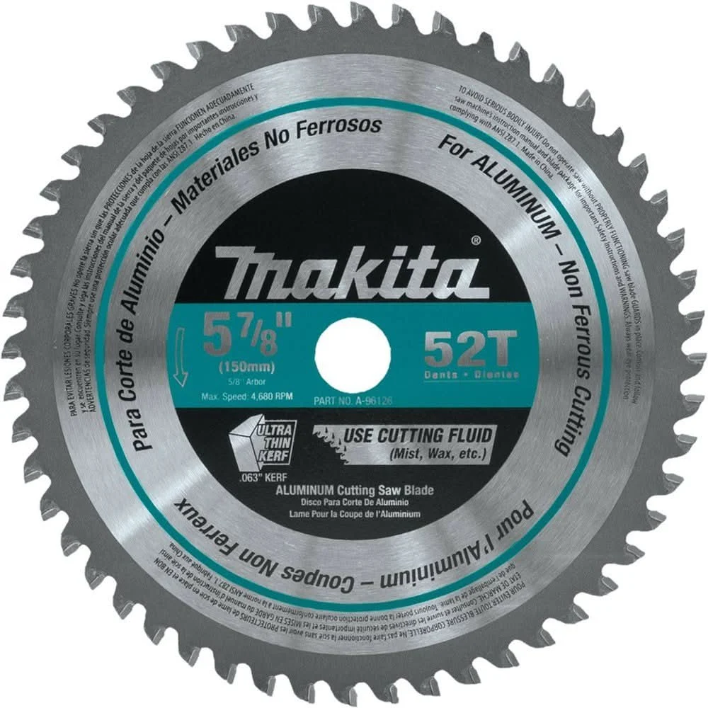 Makita A-96126 5-7/8" 52T Carbide-Tipped Saw Blade, Aluminum