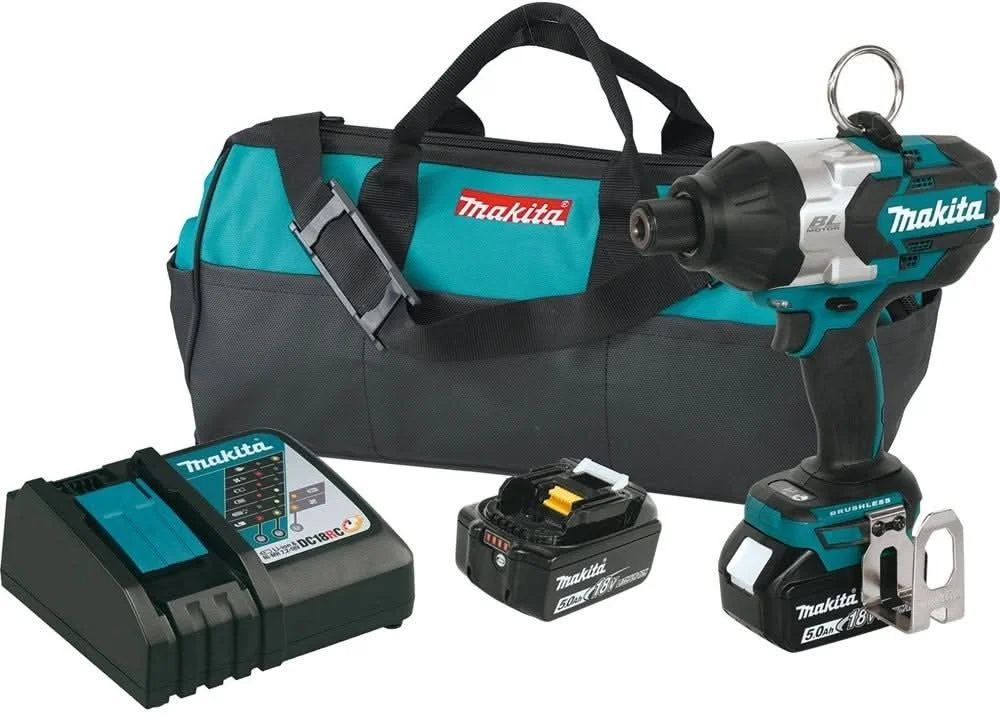 Makita XWT09T 18V LXT Lithium-Ion Brushless Cordless High-Torque 7/16" Hex Impact Wrench Kit (5.0Ah)