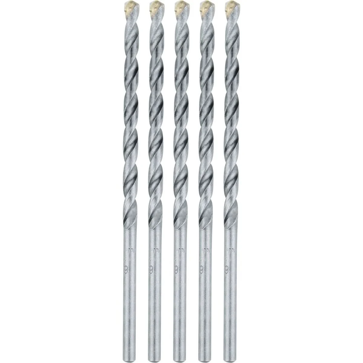 Makita E-10637 1/4" x 6" Carbide Tipped Percussion Masonry Hammer Drill Bits, 5/pk