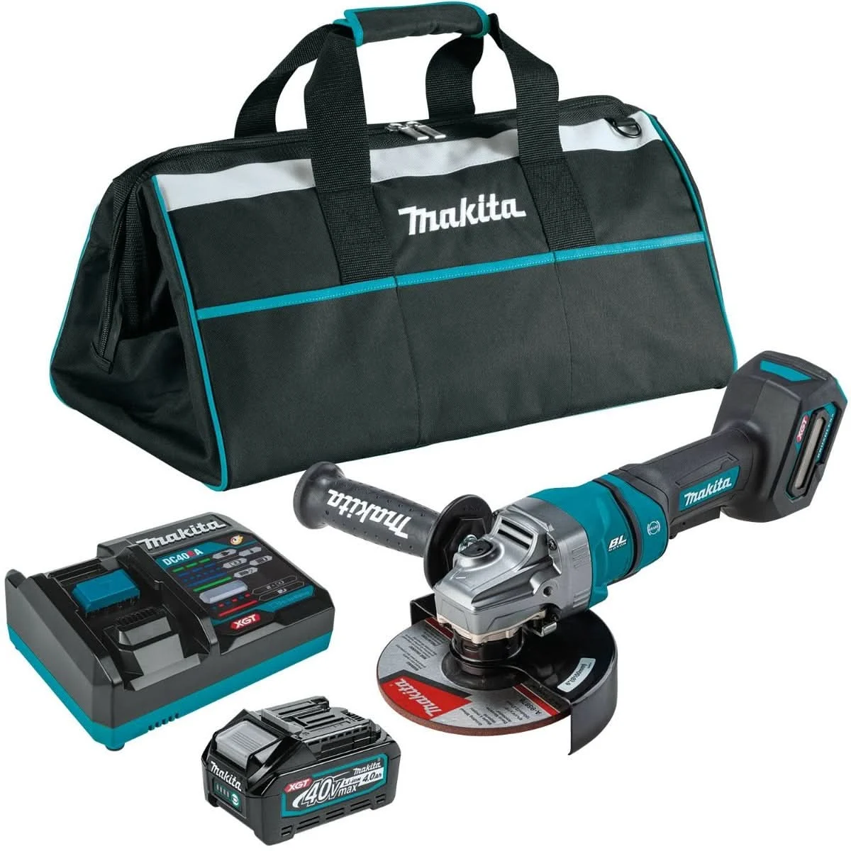 Makita GAG14M1 40V max XGT Brushless Cordless 4-1/2"Â / 6" Paddle Switch Angle Grinder Kit, with Electric Brake (4.0Ah)