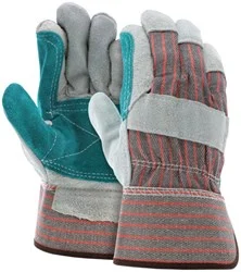 Leather Palm Work Gloves Jointed Double Leather Palm C Grade Shoulder Leather 2.5 Inch Rubberized Safety Cuff