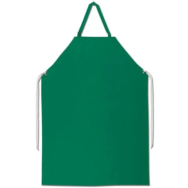 Green PVC on Polyester Apron - .45 mm Thick - Measures 35 Inch Width x 48 Inch Length - Sewn Edges