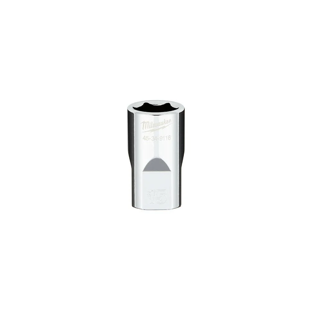 1/2 in. Drive 15MM Metric 6-Point Socket with FOUR FLAT™ Sides