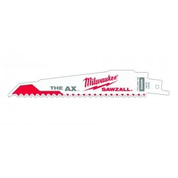 Milwaukee 48-00-5021 6" 5 TPI The Ax SAWZALL Recip Blade (5 Pk)