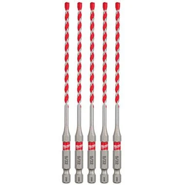 5/32" x 4" x 6" SHOCKWAVE™ Impact Duty Carbide Hammer Drill Bits (5 PK)