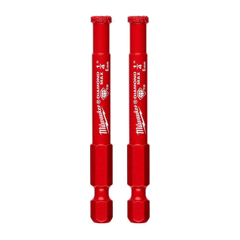 Milwaukee® 1/4" Diamond Max™ Hole Saw Bits - 2PK