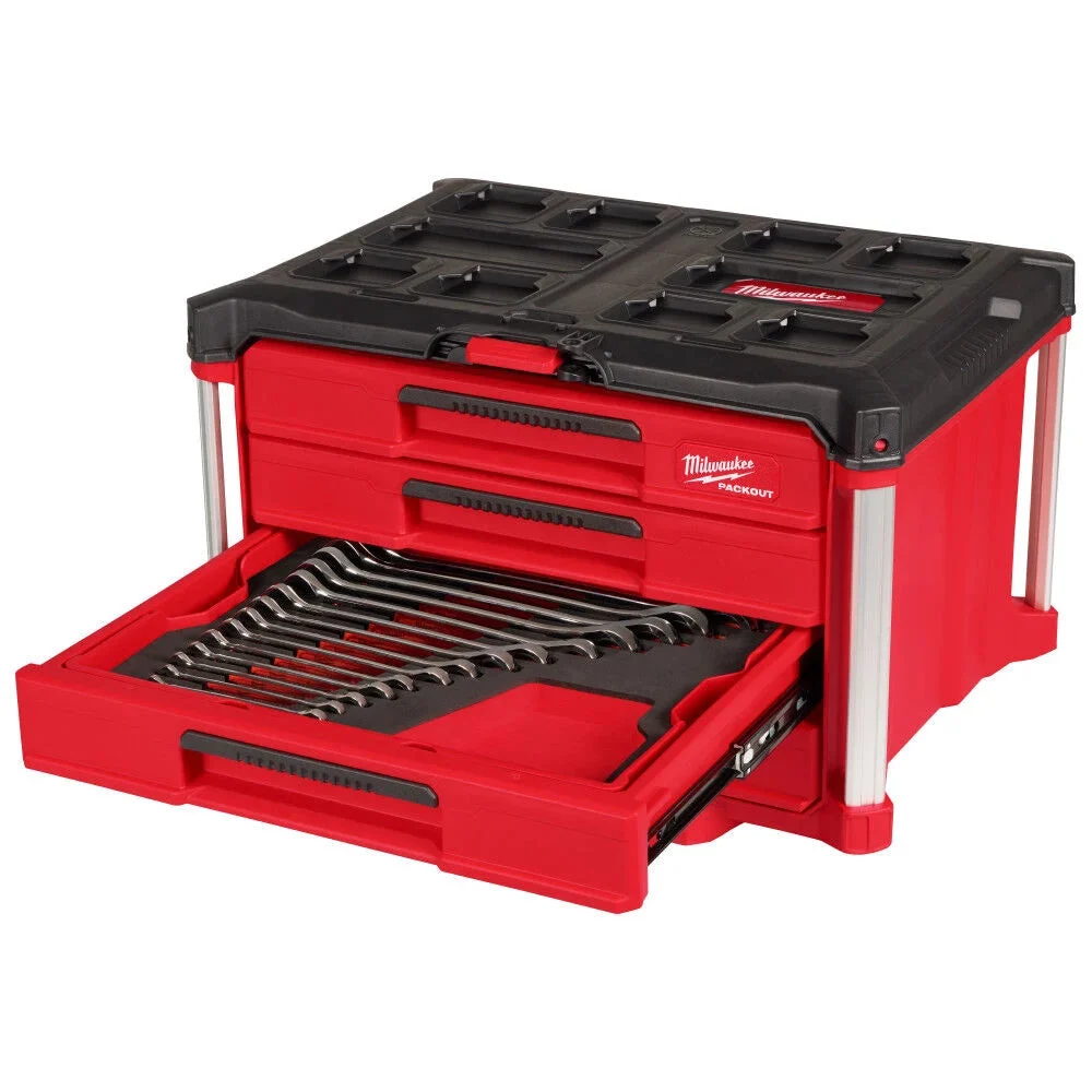 60pc. Metric & SAE Combination Wrench Set with PACKOUT™ 4-Drawer Tool Box