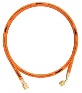 NAVAC NH5L 5' Orange Refrigerant Hose with ¼" SAE, A2L reversed thread, 45°