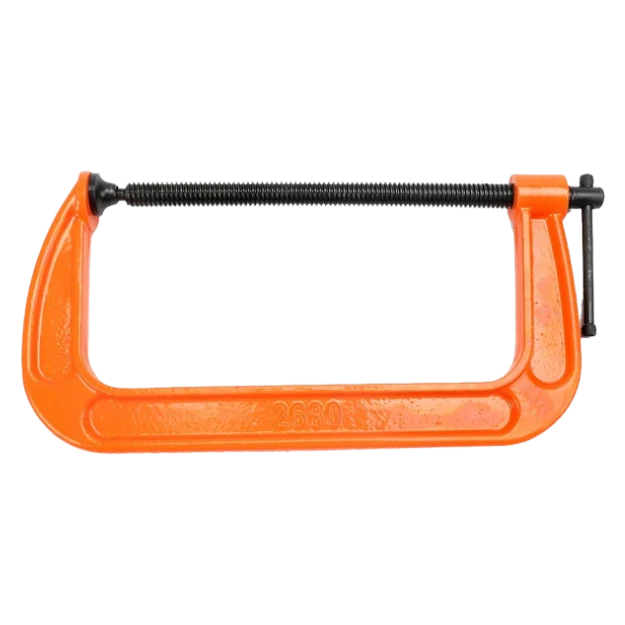 Pony 2680 Classic C-Clamp, 1000 lb Clamping, 8 in Max Opening Size, 4 in D Throat, Ductile Iron Body, Orange Body