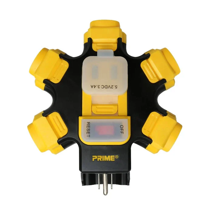 5-Outlet Power Hub w/2-Port 3.4 AMP USB Charger