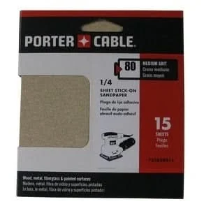 PORTER-CABLE 762800815 1/4 sheet PSA 80g 15 pack