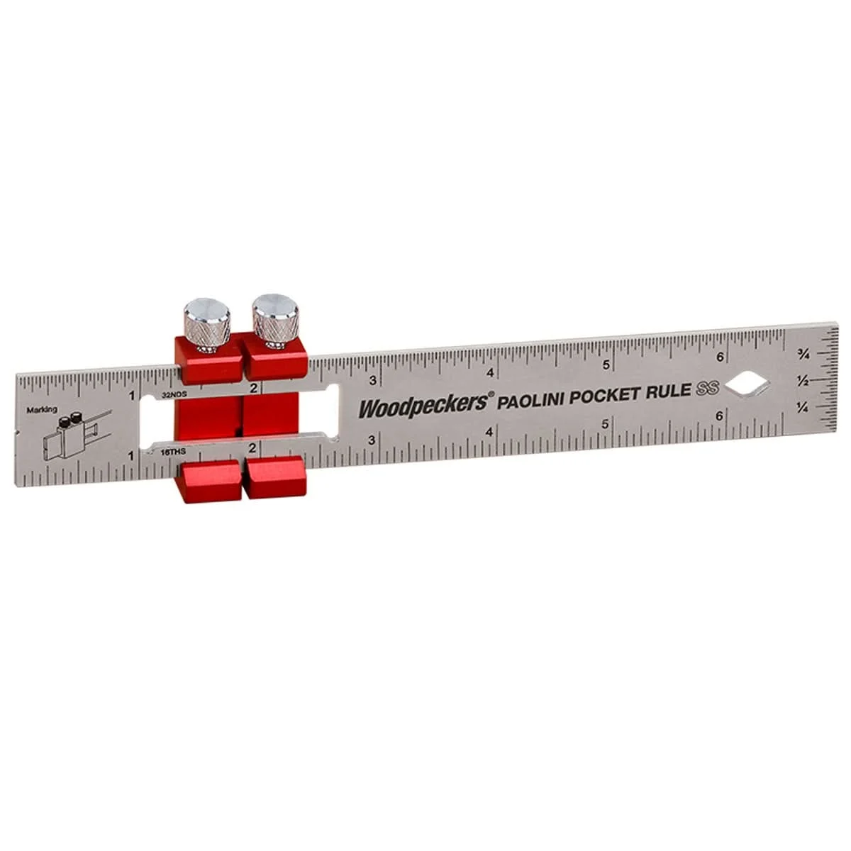 Woodpeckers PPRSS-6-19 Paolini Pocket Rule -6 Inch Stainless Steel