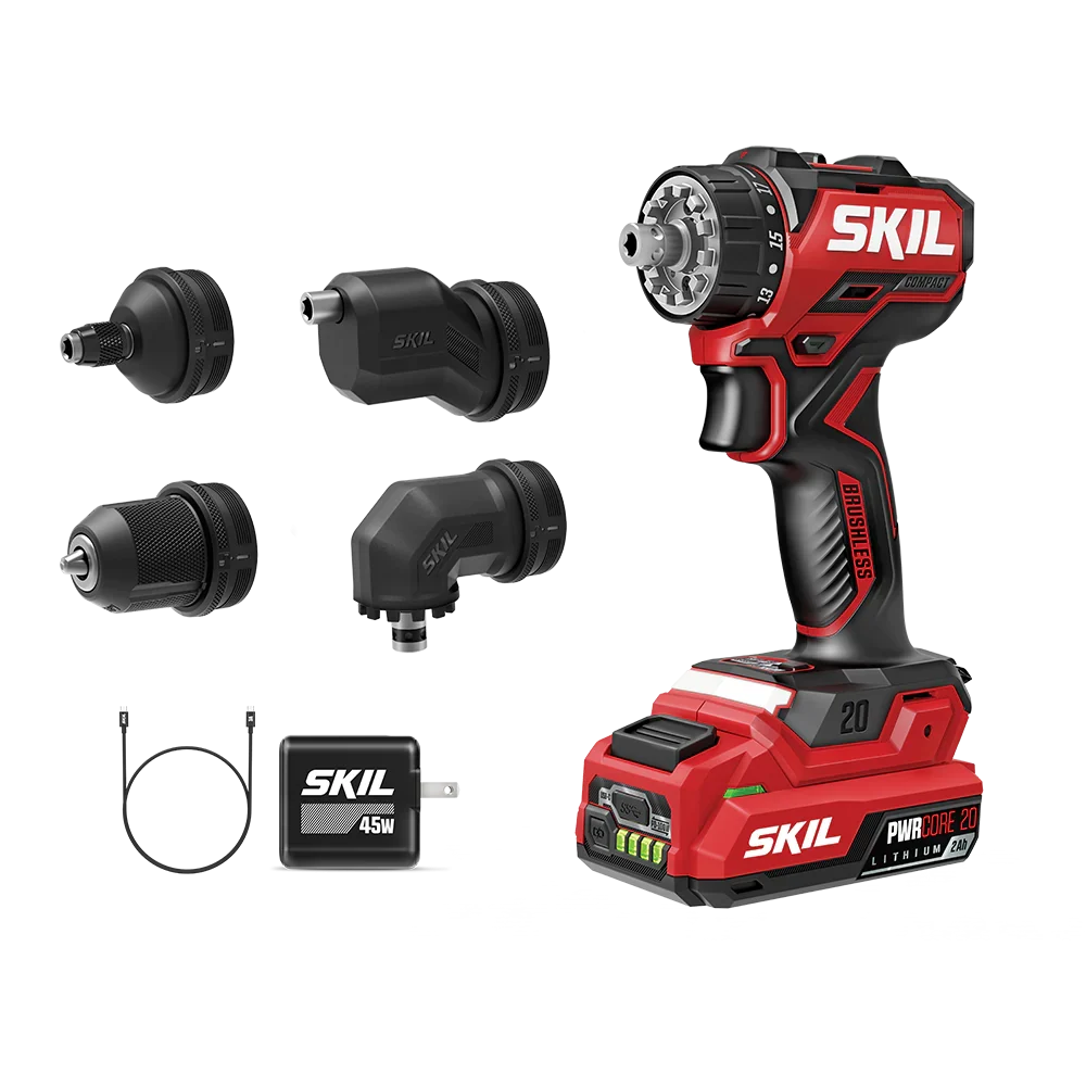 Brushless 20V Compact Multi-Head Drill Driver Kit