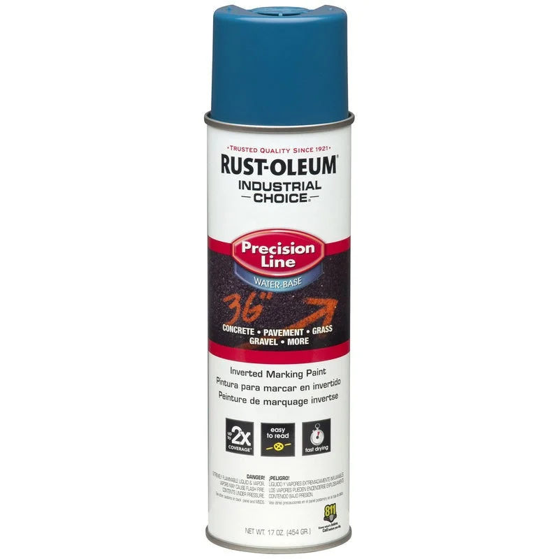 Rust-Oleum M1800 Water-Based Precision Line Marking Paint APWA Caution Blue 17oz