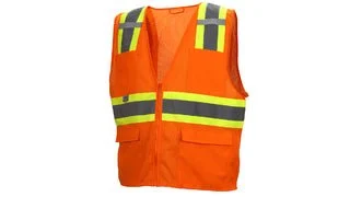 RVZ23 Series Class 2 Hi-Vis Orange & Lime Safety Vests (Pack of 5)