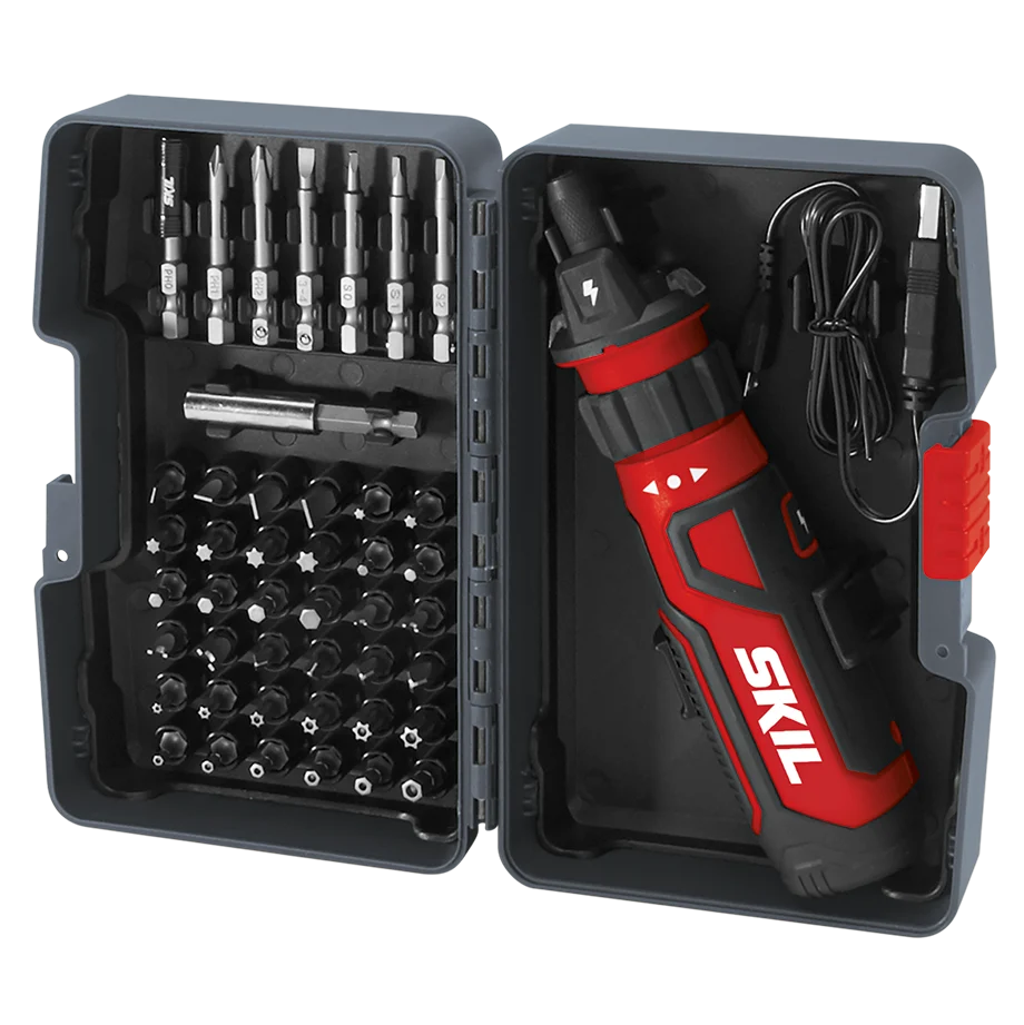 Rechargeable 4V Screwdriver with Circuit Sensor™ Technology w/ 45 pc. Bit Kit Case