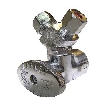Plumb Pak Stop Valve, 1/2 x 3/8 x 1/4 in Connection, FIP x Compression x Compression