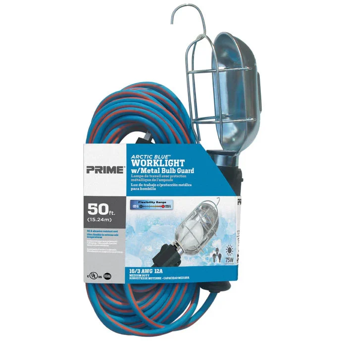 75 Watt Metal Guard Work Light w/50ft TPE Rubber Cord
