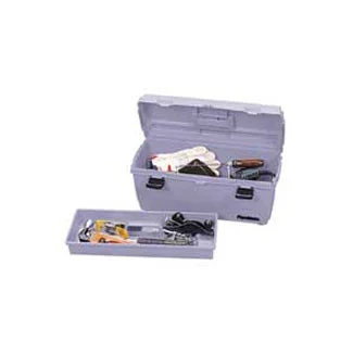 Grey Plastic Tool Box 20-1/4 in W x 8-7/8 in D x 8-3/8 in H