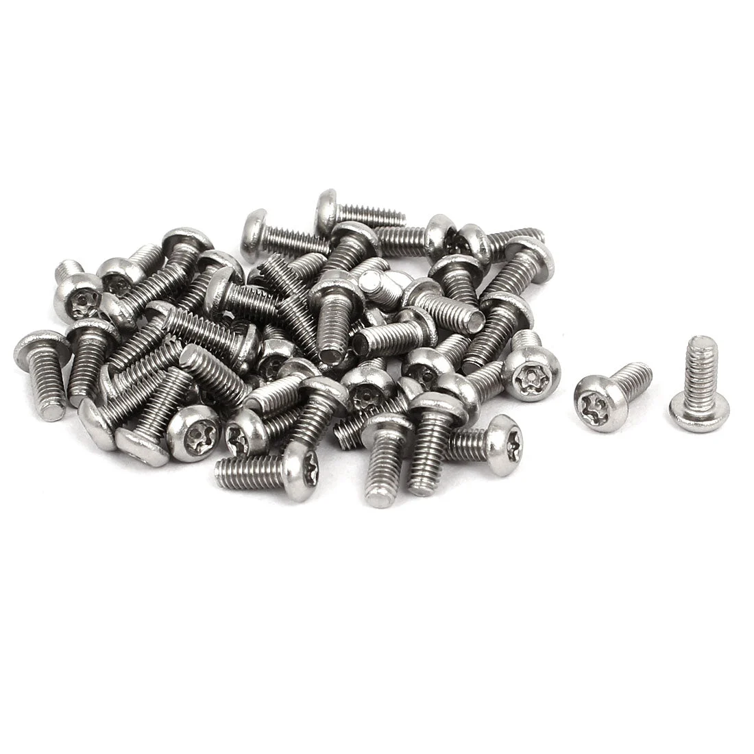 M2.5x6mm 304 Stainless Steel Button Head Torx Security Machine Screws 50pcs