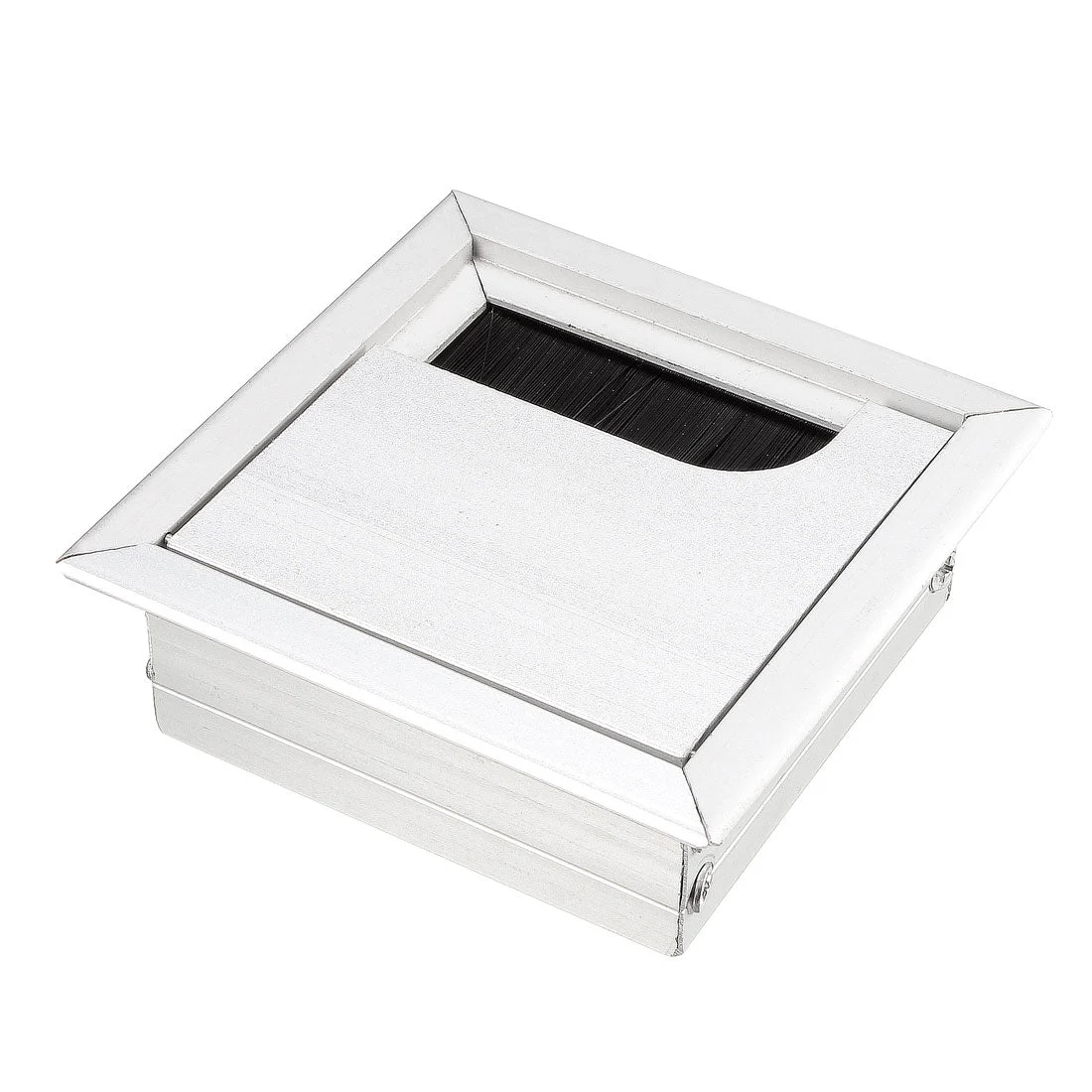 Cable Hole Cover, 69mm x 69mm Aluminum Alloy Desk Grommet for Wire Organizer (Silver Tone)