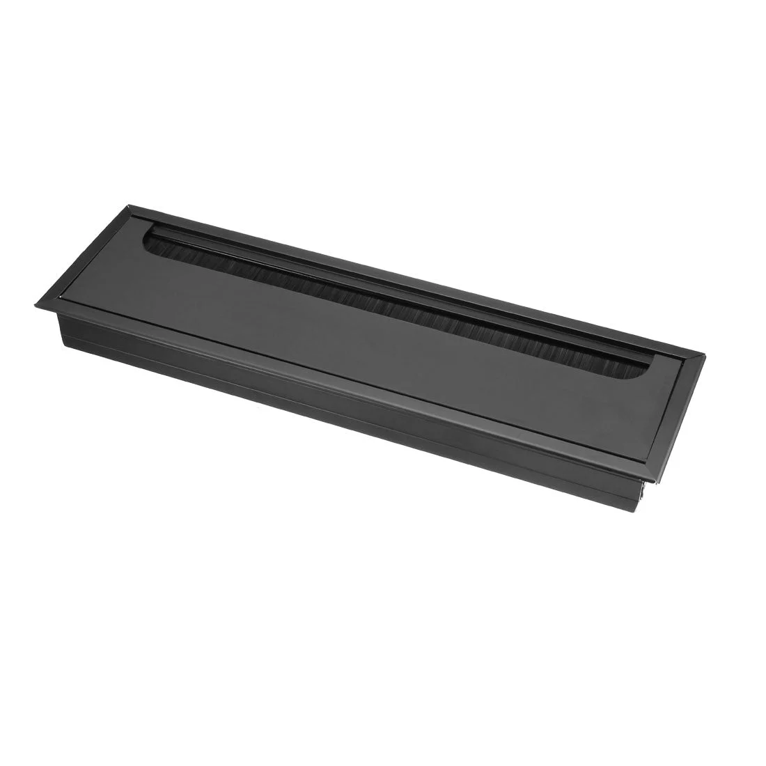 Cable Hole Cover, 269mm x 68mm Aluminum Alloy Desk Grommet for Wire Organizer (Black)