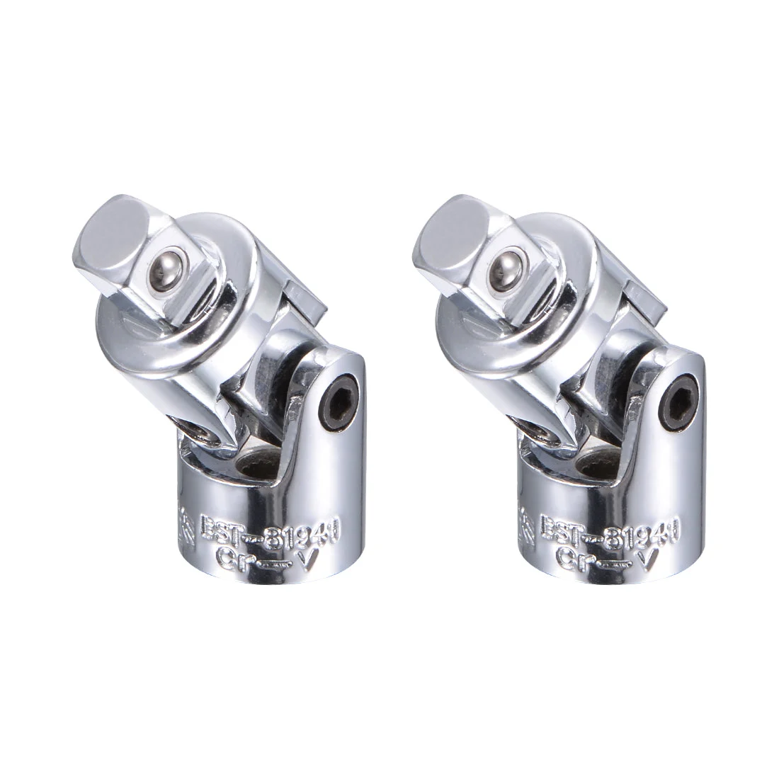 Uxcell 2 Pcs 1/4 Inch Drive Universal Joint Adapter Ratchet Socket, Cr-V
