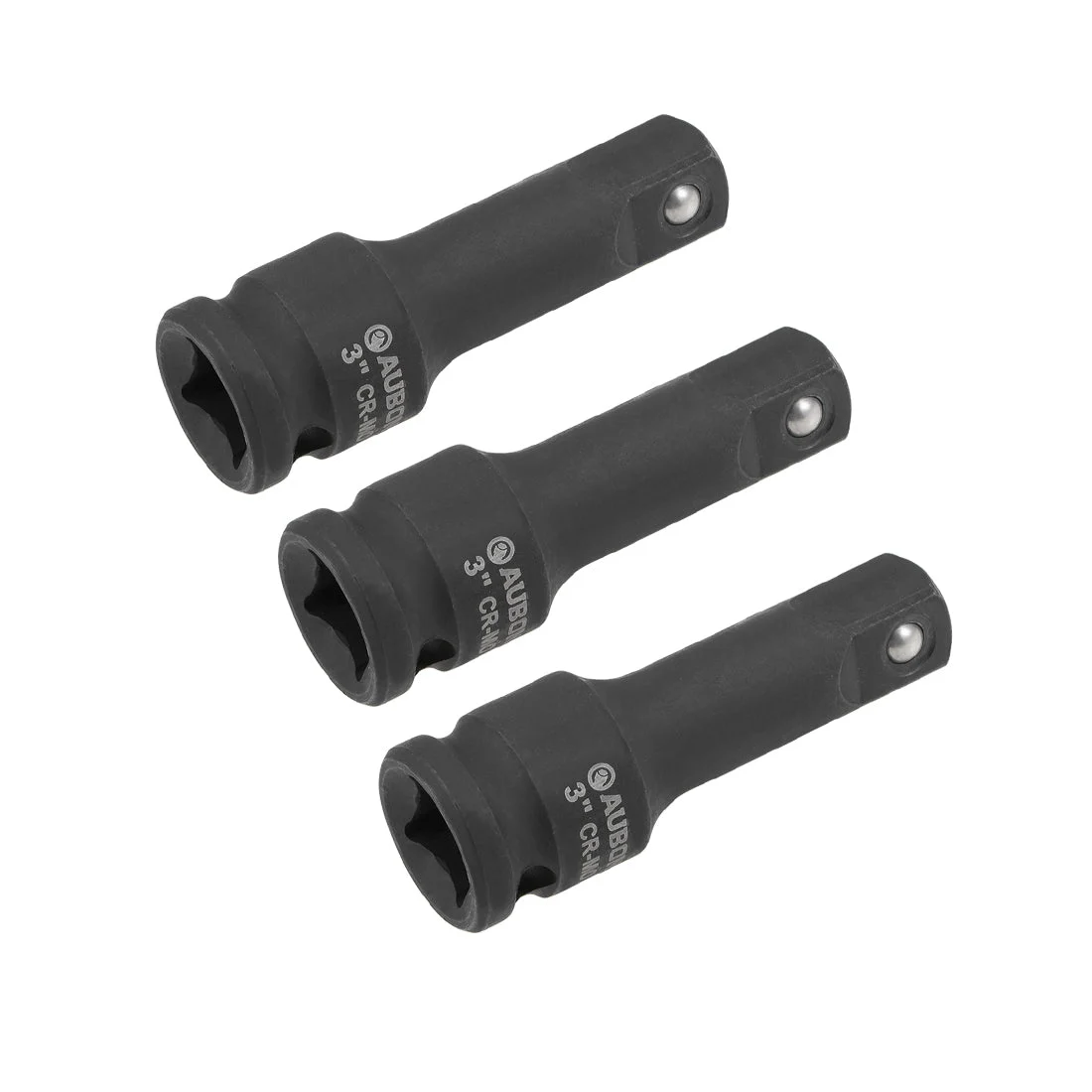 Uxcell 3 Pcs 1/2-Inch Drive by 3-Inch Impact Extension Bar, High Carbon Steel