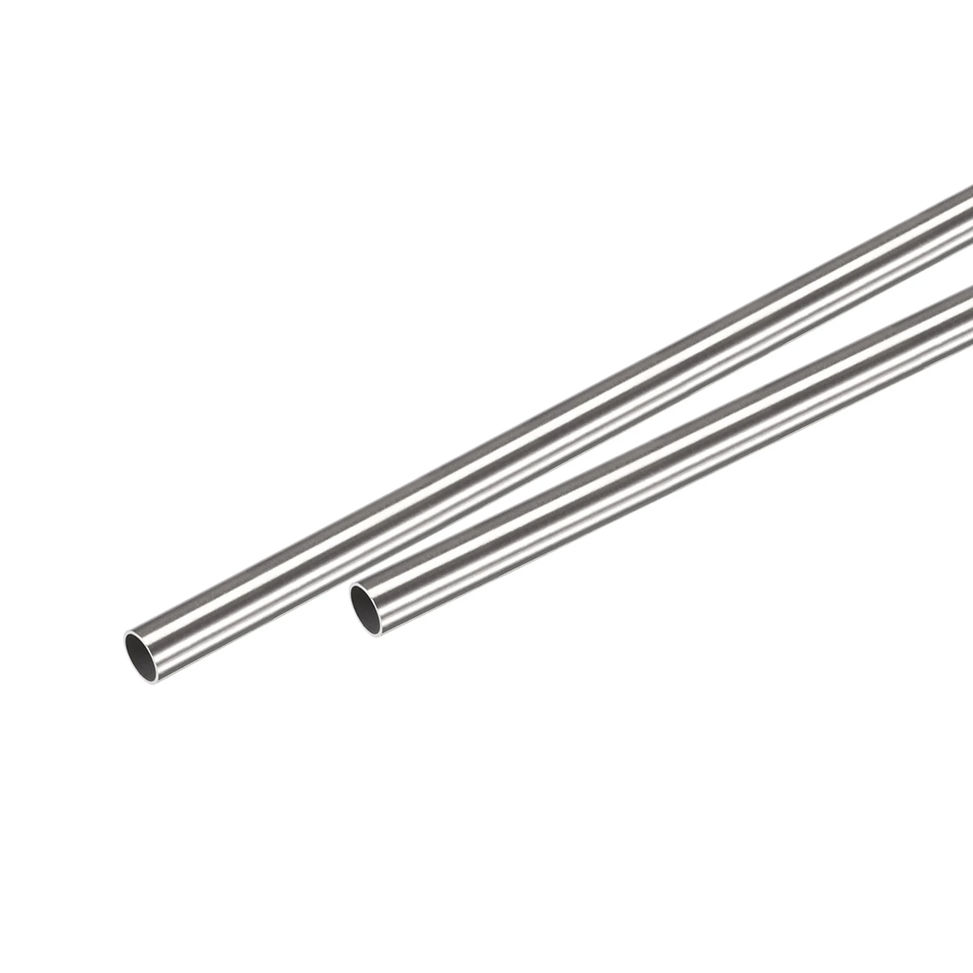 304 Stainless Steel Round Tube 6mm OD 0.5mm Wall Thickness 300mm Length 2 Pcs