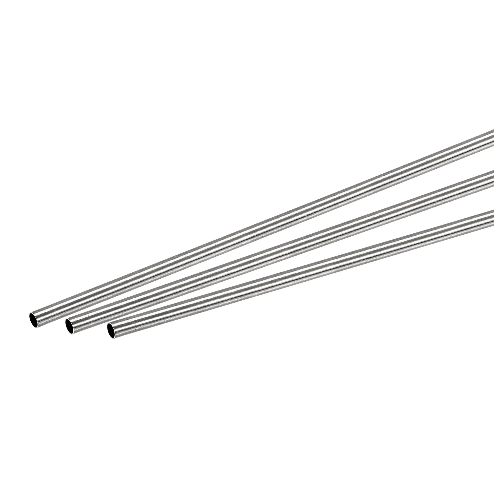 304 Stainless Steel Round Tube 3mm OD 0.2mm Wall Thickness 250mm Length 3 Pcs
