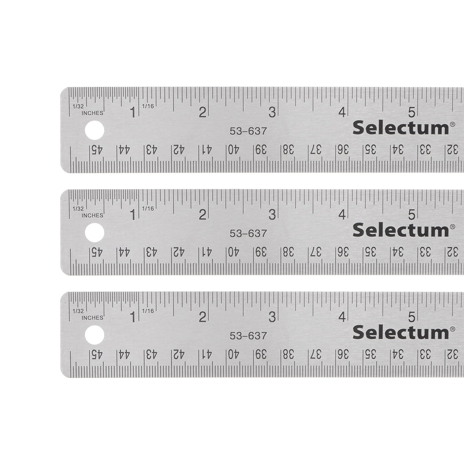 Stainless Steel Rulers with Non-Skid Backed Inch and Metric Ruler