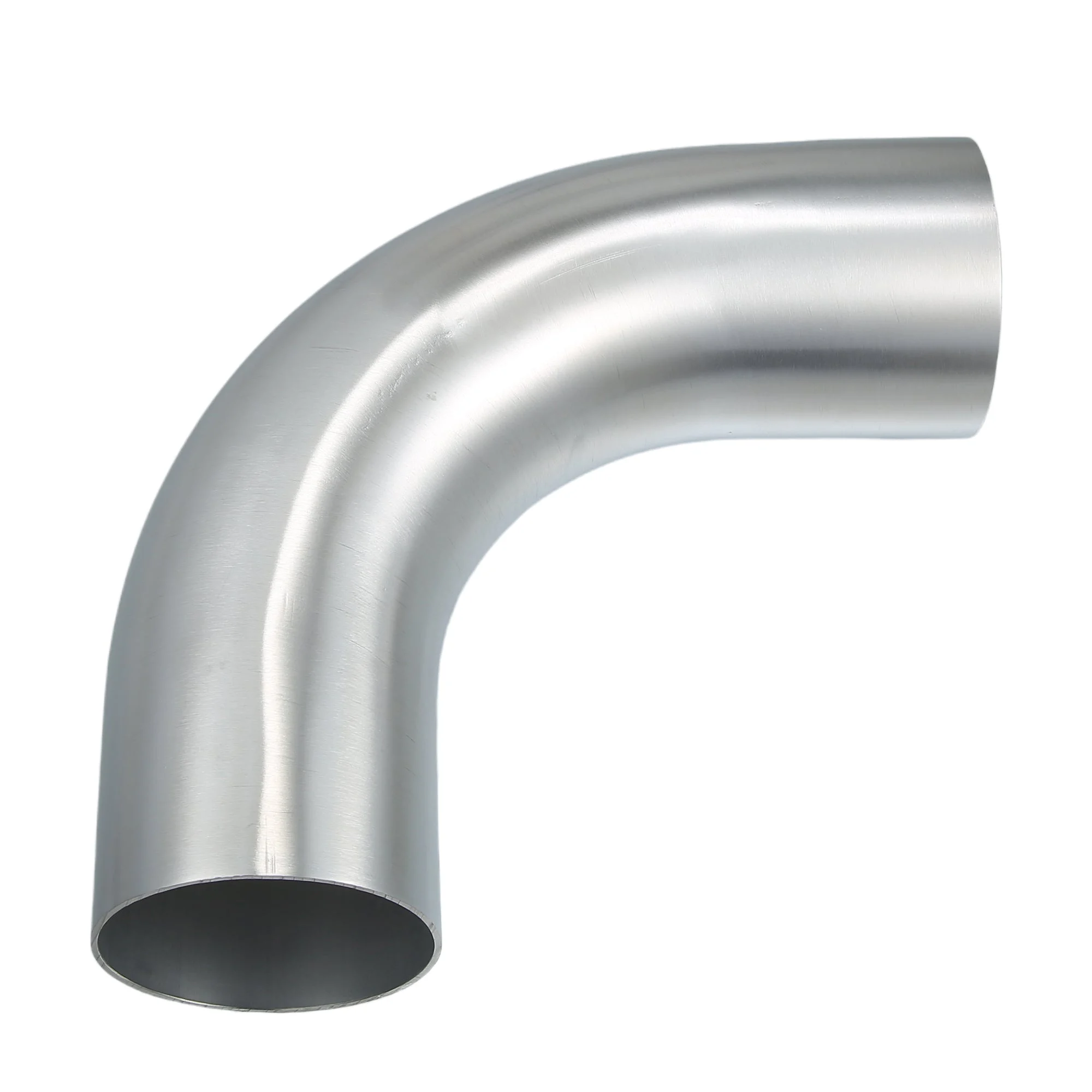 Universal 90 Degree Bend Elbow Intercooler Pipe Air Intake Tube, 3" OD, 76mm OD, Leg Length 4", 100mm Leg Length, 6061 Aluminum Alloy, Silver Tone