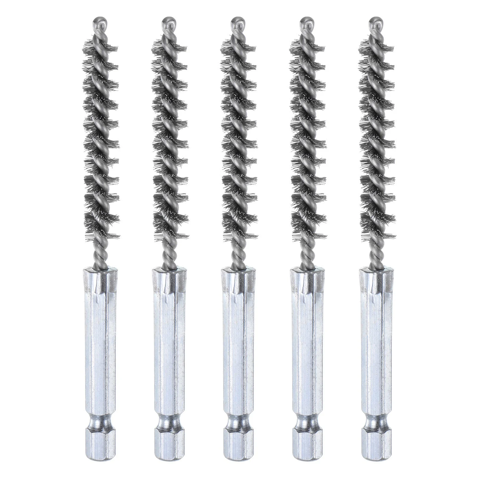 5Pcs 304 Stainless Steel Bore Brush 8mm Dia 4" Long Cleaning Twisted Wire Brush