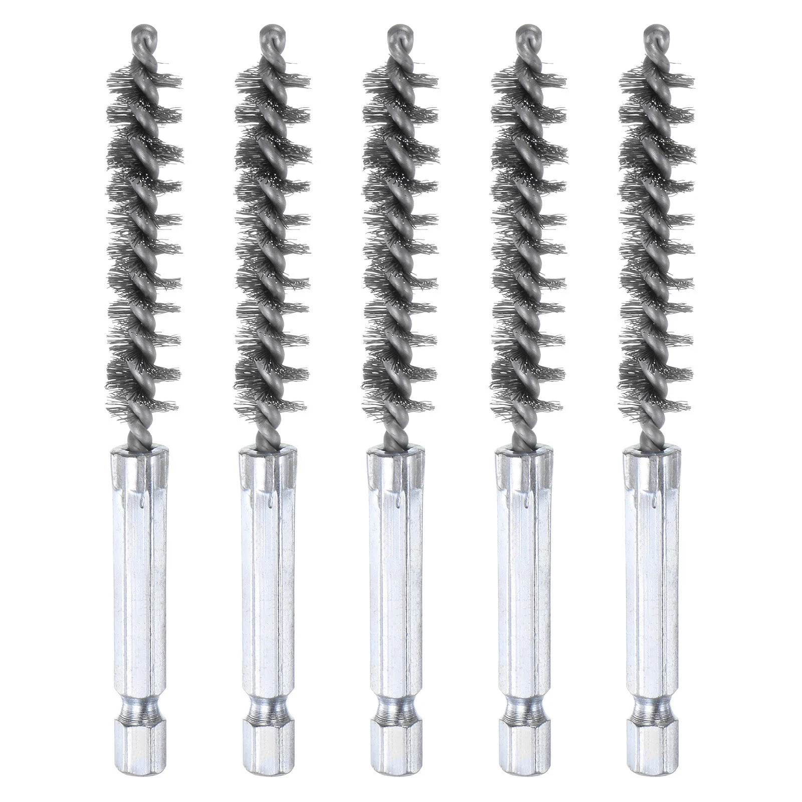 5Pcs 304 Stainless Steel Bore Brush 10mm Dia 4" Long Cleaning Twisted Wire Brush