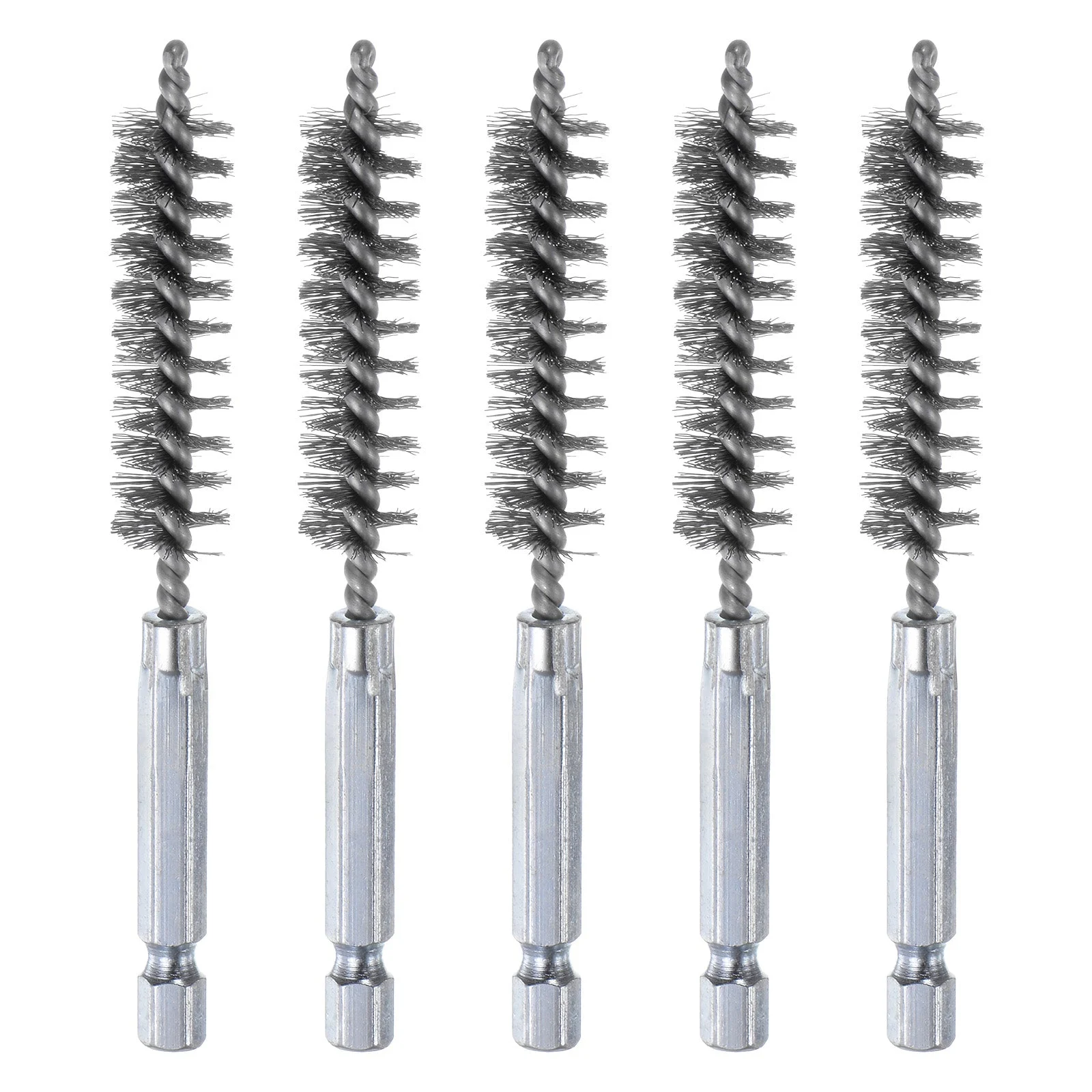 5Pcs 304 Stainless Steel Bore Brush 12mm Dia 4" Long Cleaning Twisted Wire Brush