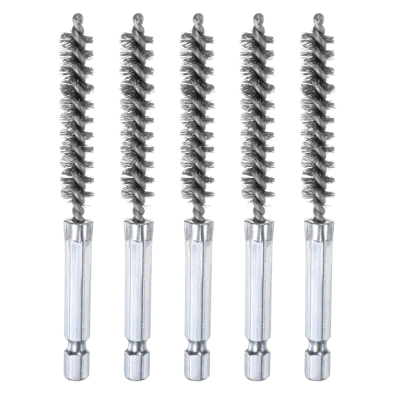 5Pcs 304 Stainless Steel Bore Brush 9mm Dia 4" Long Cleaning Twisted Wire Brush
