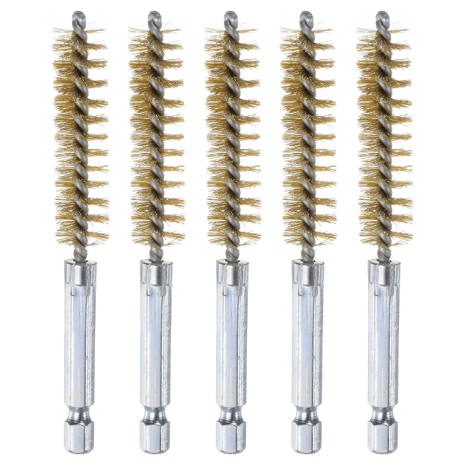 5Pcs Brass Bore Brush 12mm Dia 4" Long Cleaning Twisted Wire Brush
