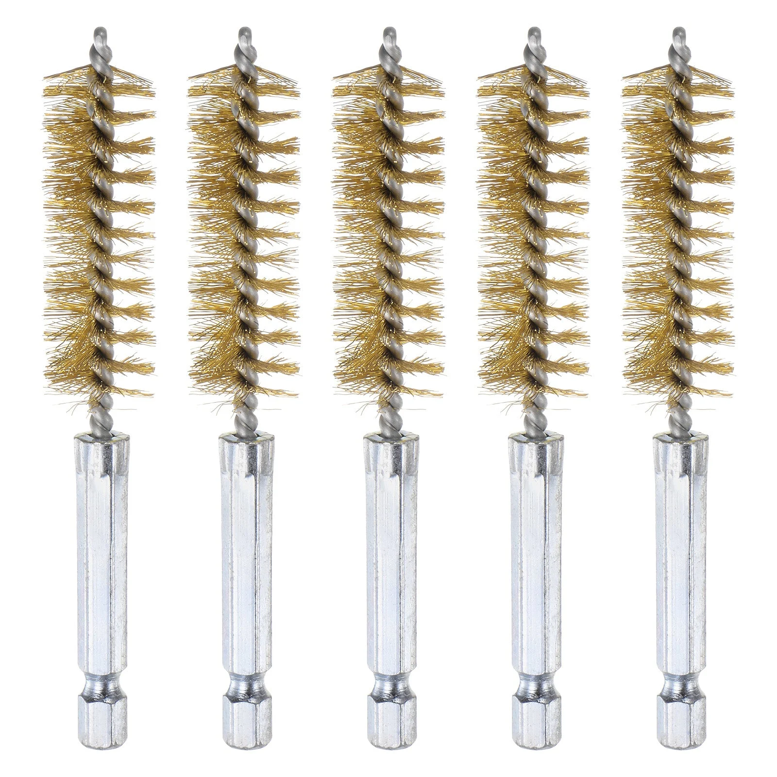 5Pcs Brass Bore Brush 15mm Dia 4" Long Cleaning Twisted Wire Brush