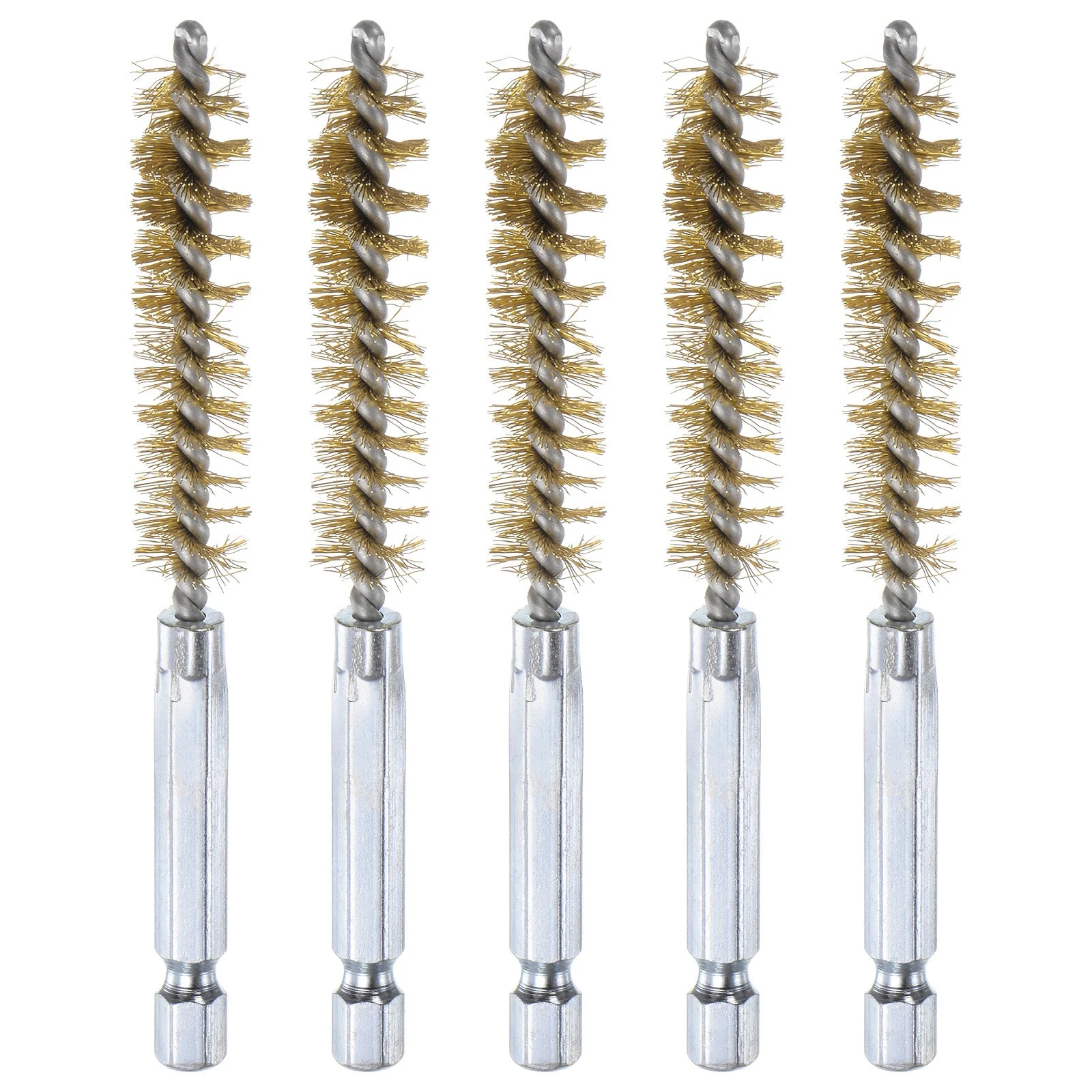 5Pcs Brass Bore Brush 11mm Dia 4" Long Cleaning Twisted Wire Brush