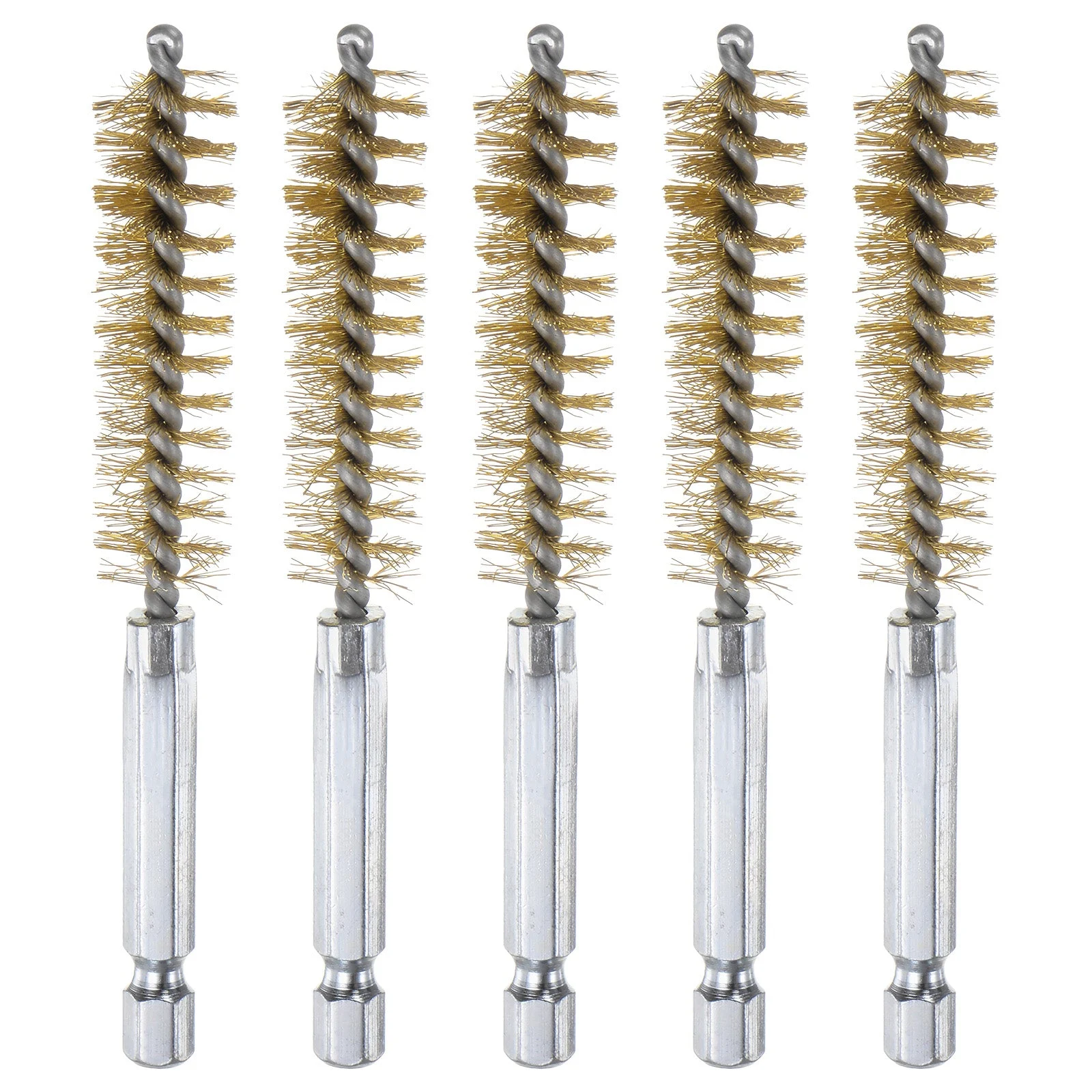 5Pcs Brass Bore Brush 13mm Dia 4" Long Cleaning Twisted Wire Brush