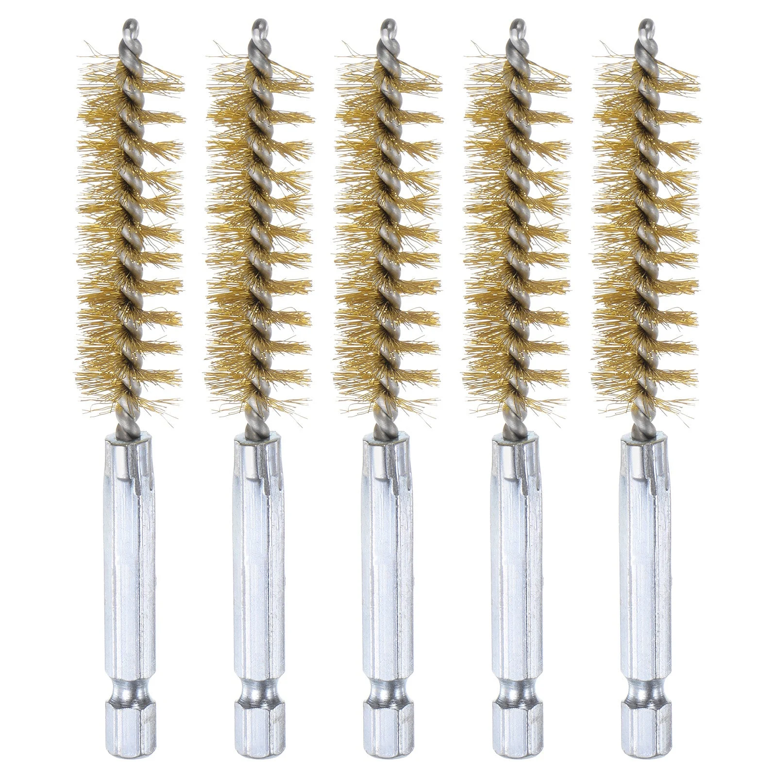 5Pcs Brass Bore Brush 14mm Dia 4" Long Cleaning Twisted Wire Brush