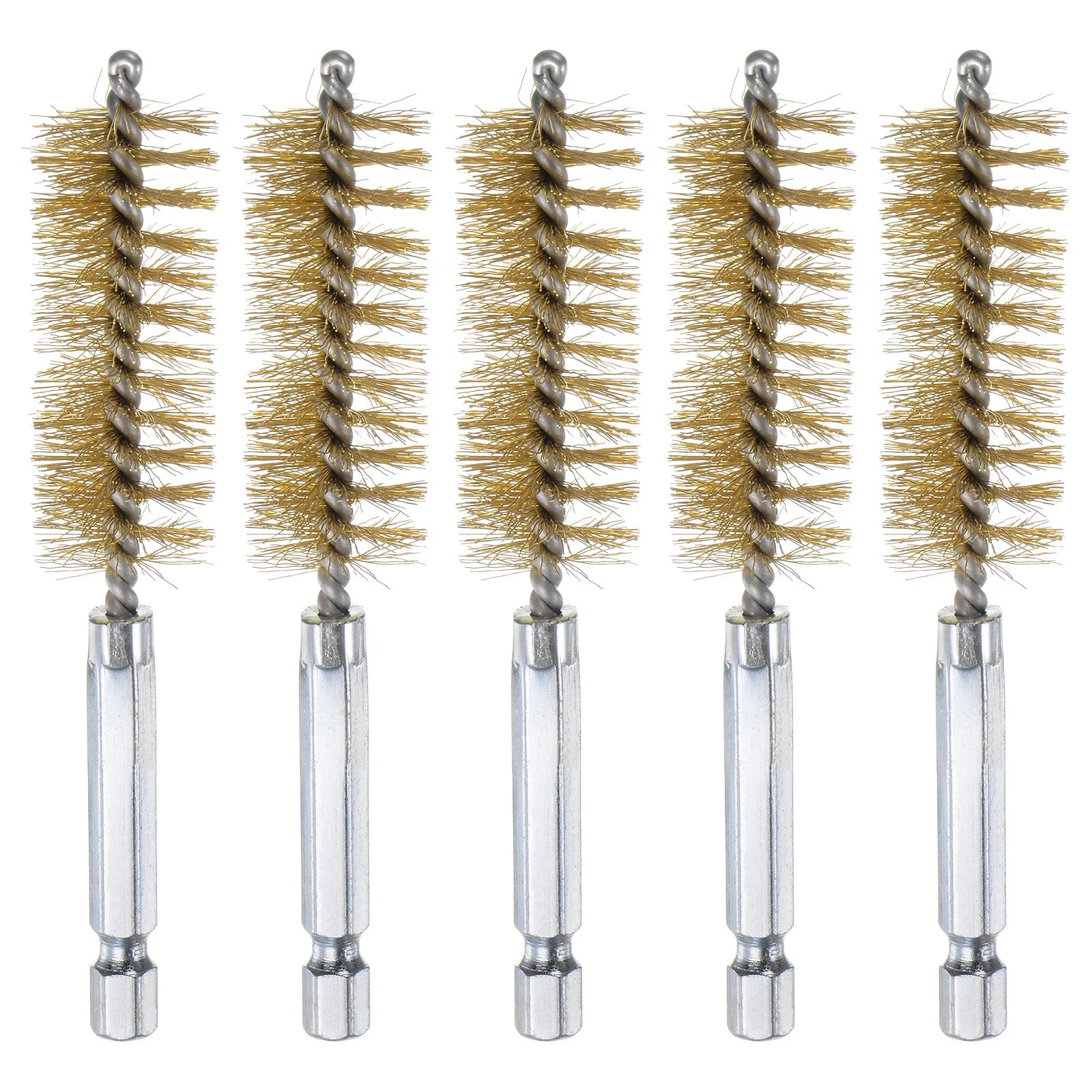 5Pcs Brass Bore Brush 18mm Dia 4" Long Cleaning Twisted Wire Brush