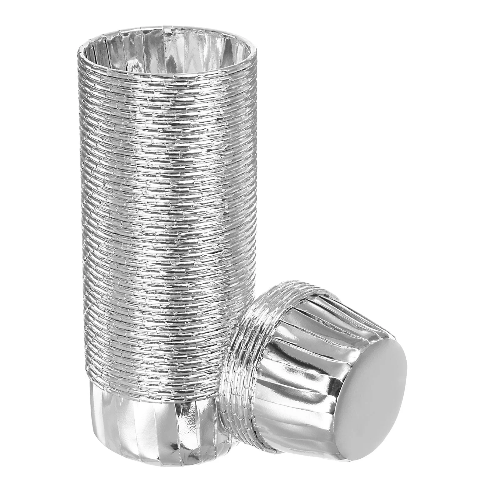 Silver Tone Cupcake Cups, 50pcs Aluminum Foil Standard Cupcake Liners