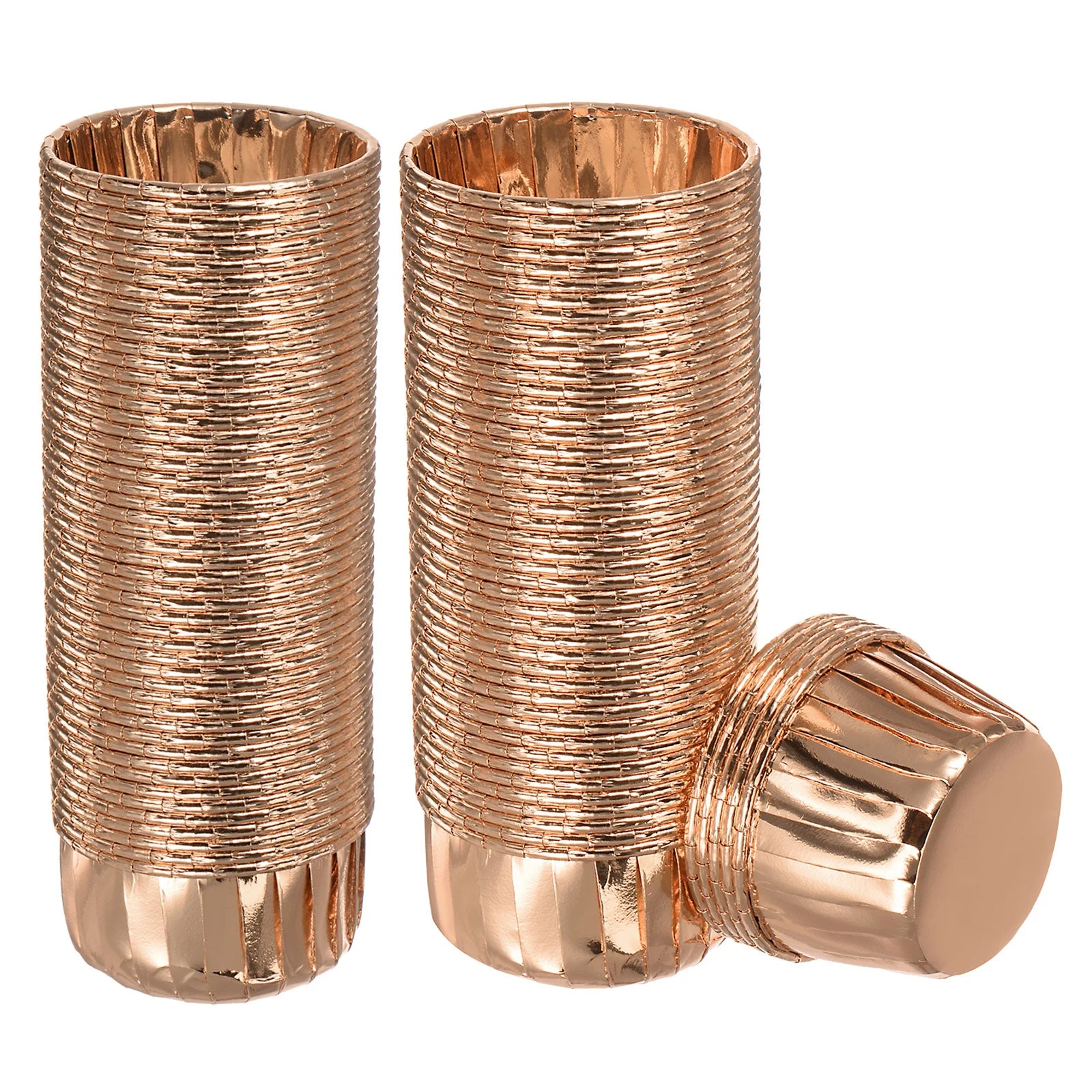 Champagne Gold Cupcake Cups, 100pcs Aluminum Foil Standard Cupcake Liners