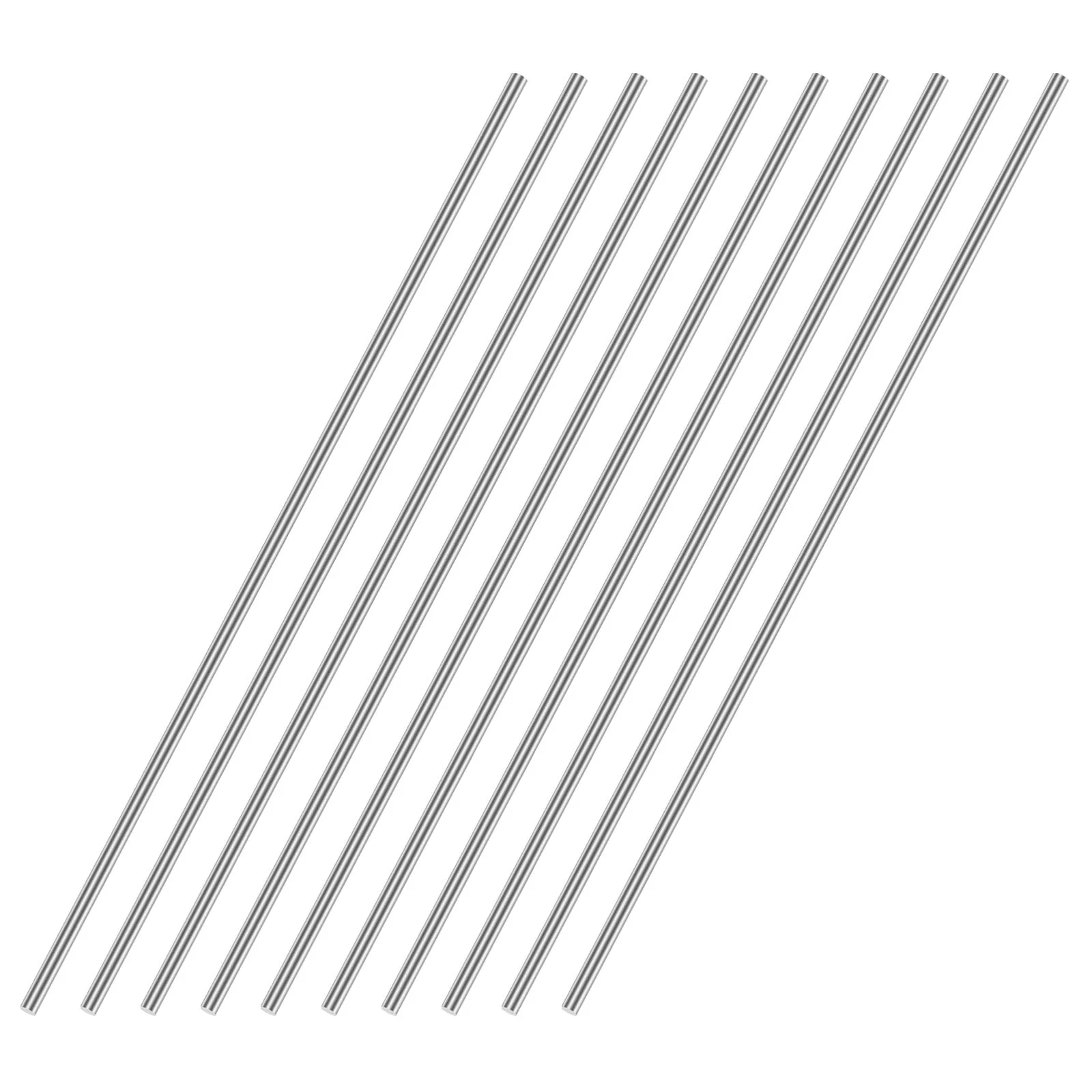 Uxcell 5mm x 300mm 304 Stainless Steel Solid Round Rod for DIY Craft - 12pcs