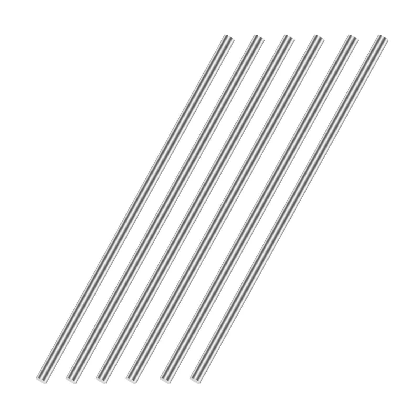 4mm x 400mm 304 Stainless Steel Solid Round Rod for DIY Craft - 6pcs