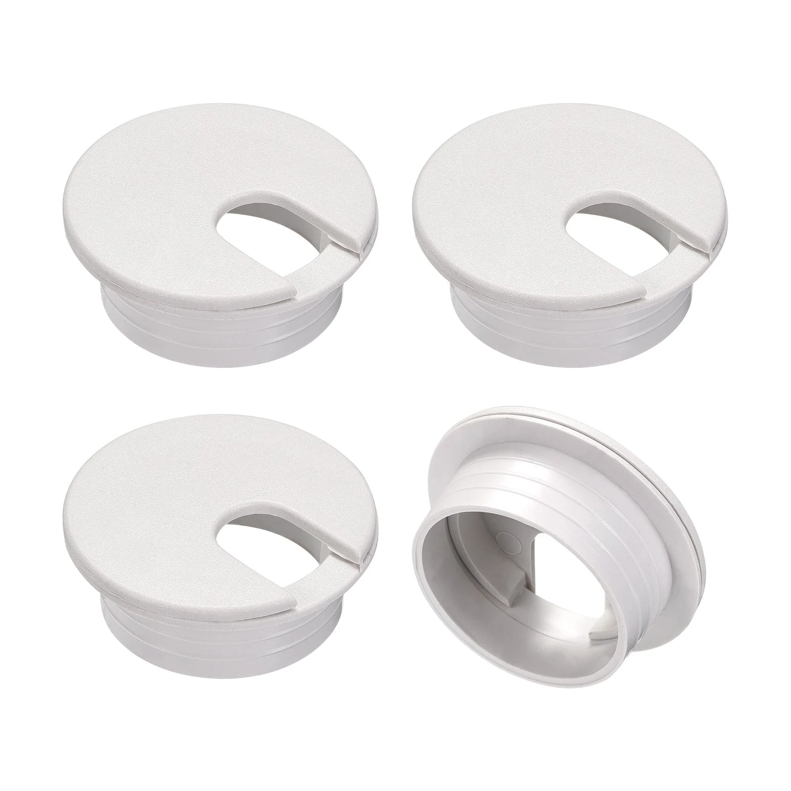 4Pcs 1.38Inch/35mm Cable Hole Cover ABS Desk Cable Wire Cord Grommet, White
