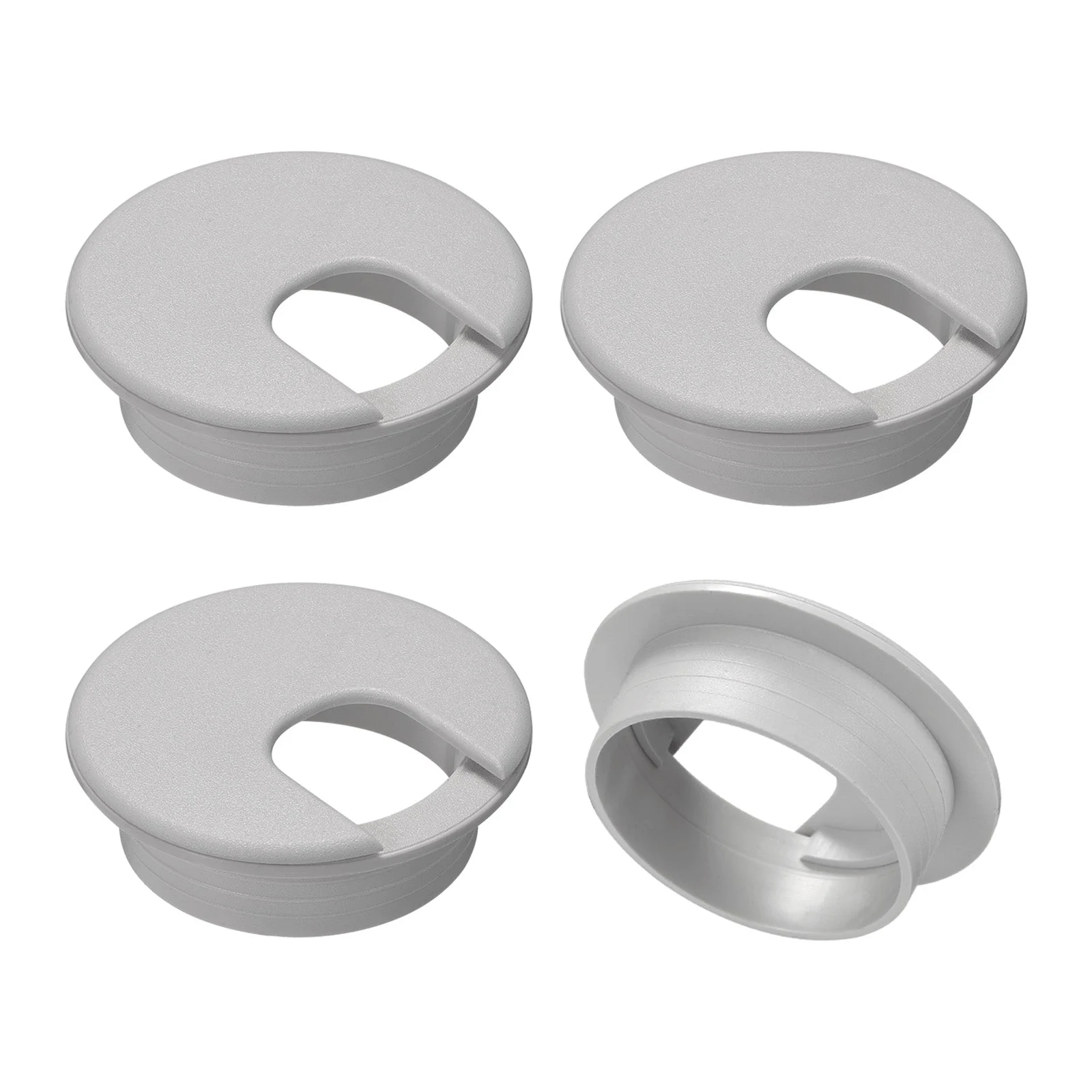 4Pcs 2Inch/50mm Cable Hole Cover ABS Desk Cable Wire Cord Grommet, Gray
