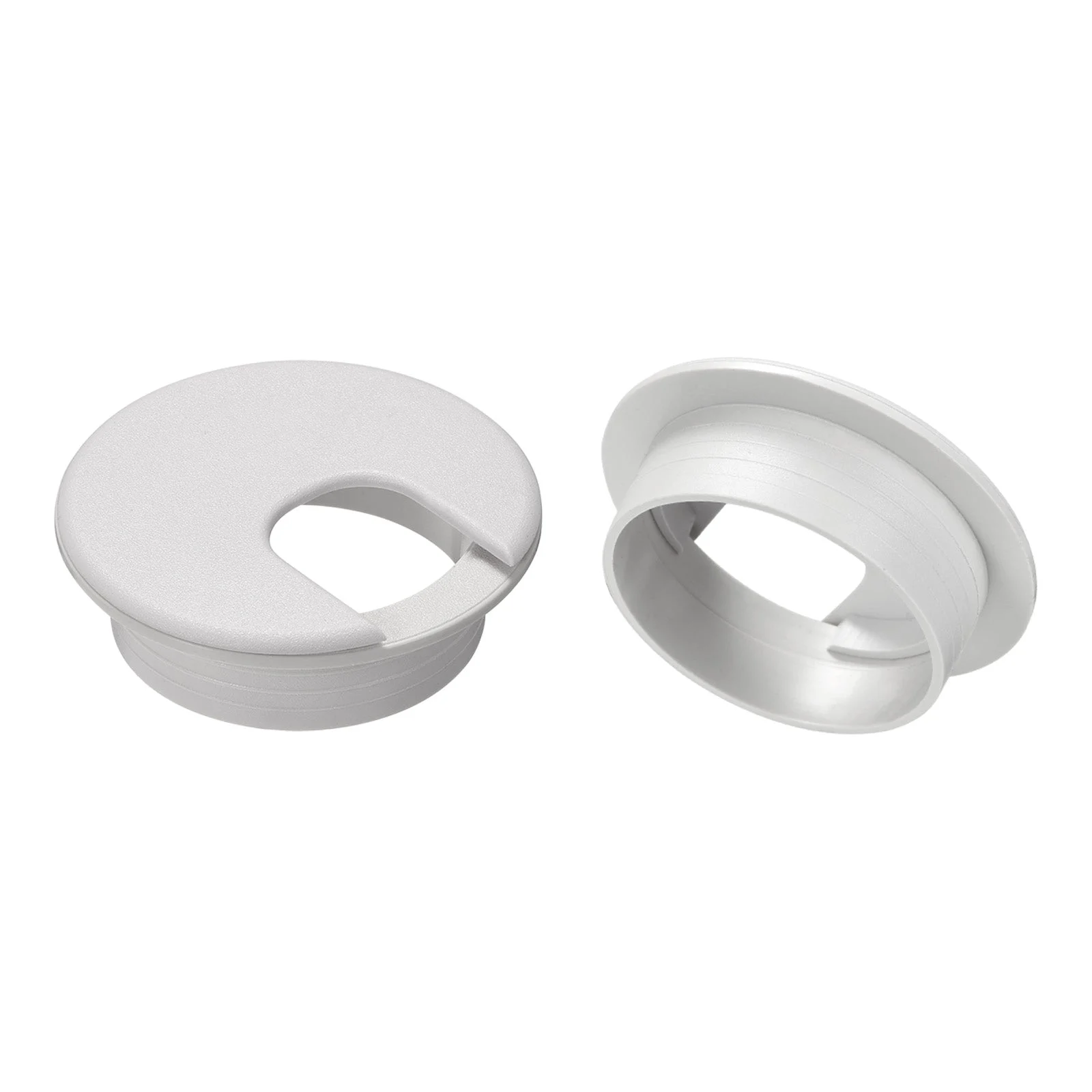 2Pcs 2Inch/50mm Cable Hole Cover ABS Desk Cable Wire Cord Grommet, White